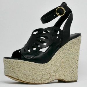 Michael Kors Black Felicity Butterfly Wedge Shoes